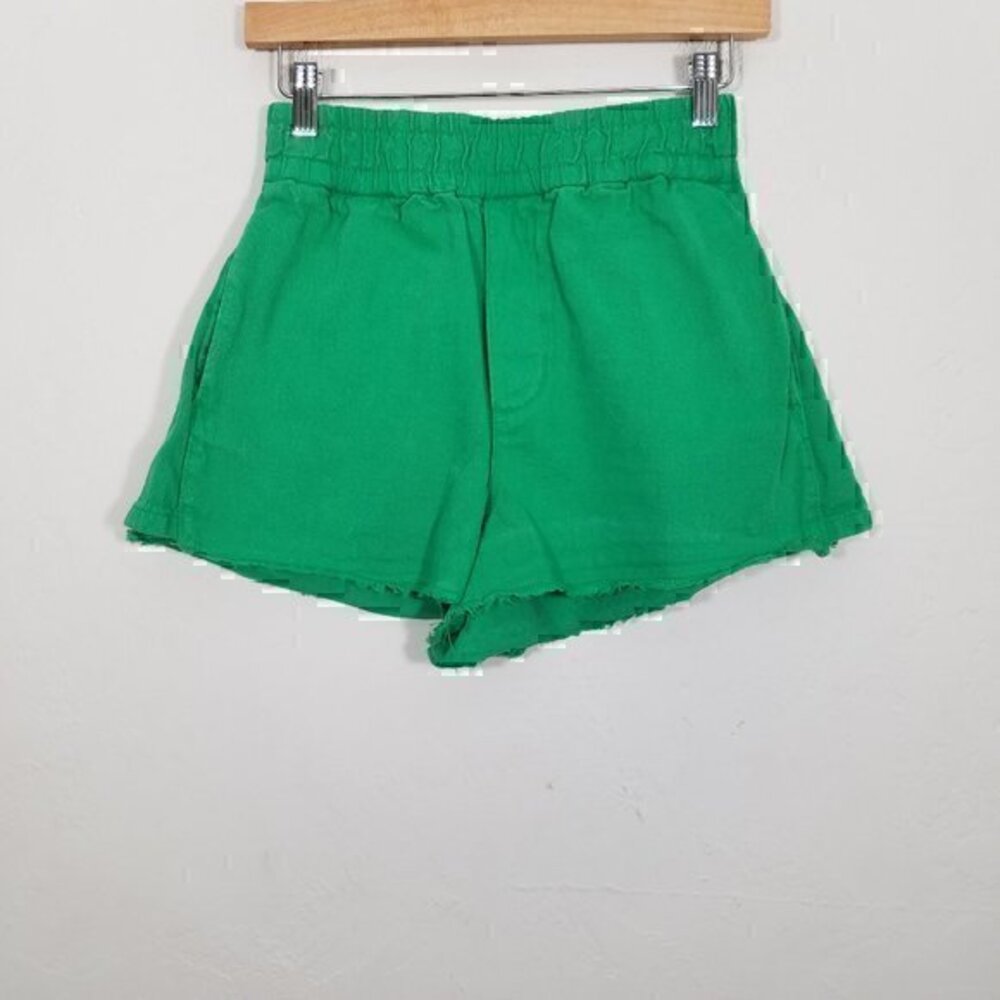 Zara‎ High Rise Pull-On Shorts Green Size S